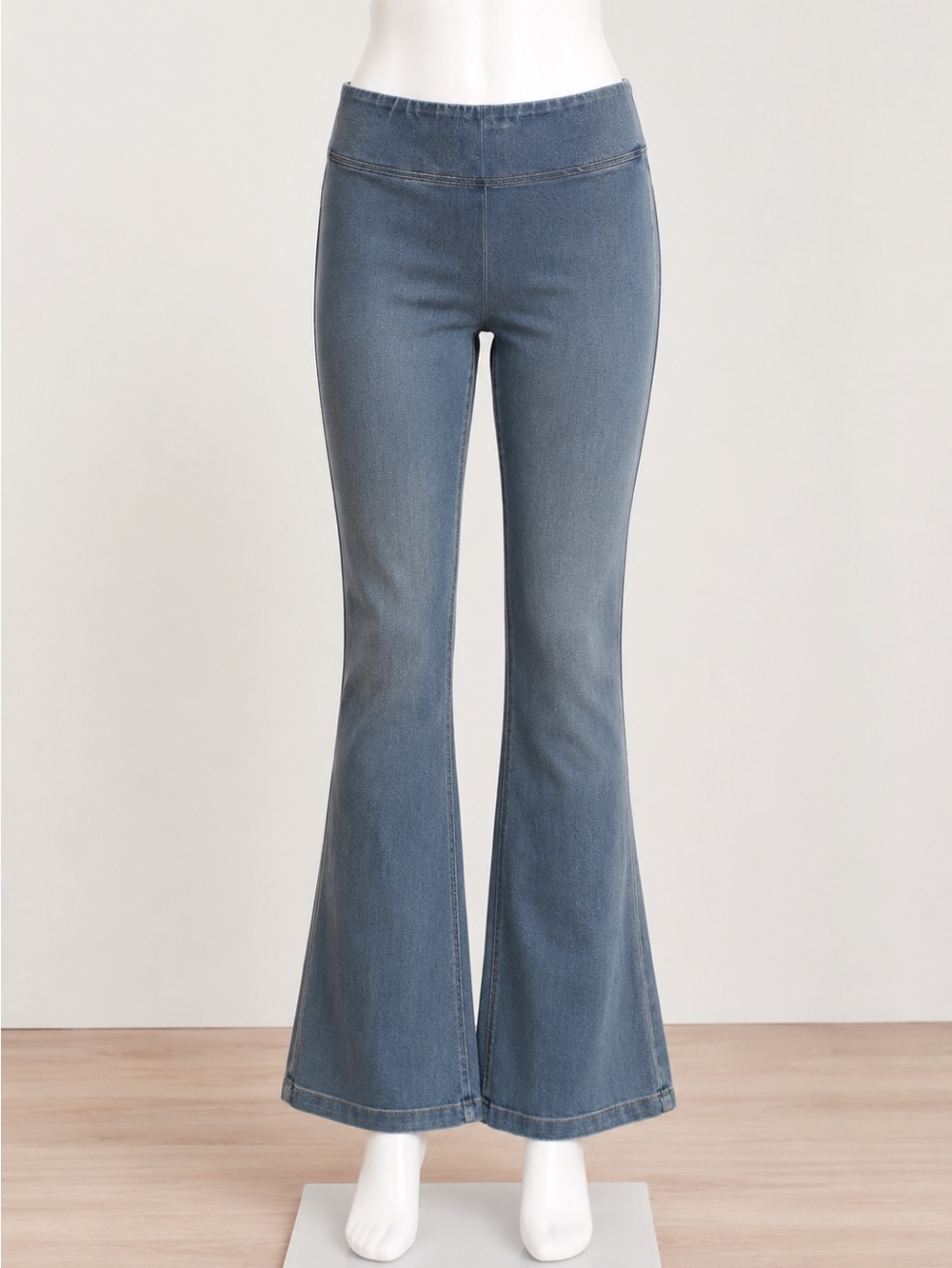 Pull On Flare Stretch Jeans By Dictionary Light Wash Boho Western Comfy Y2K -LRG